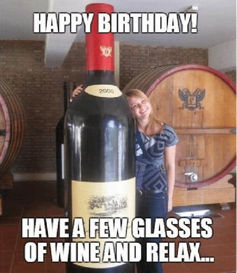 happy birthday memes with wine|happy birthday images drinking wine.